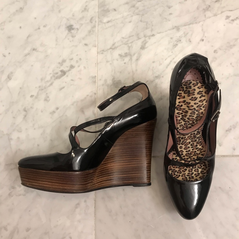 Barbara Bui black platform wedges